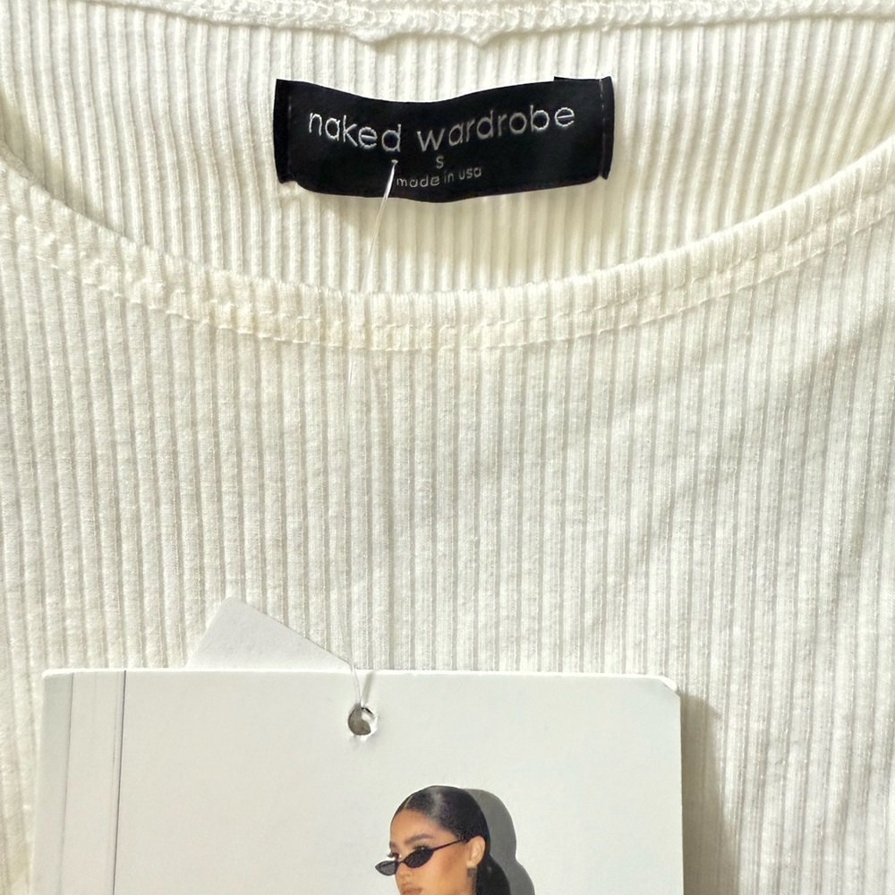 Naked Wardrobe‎ Ivory Ribbed Tank Top NEW - Picture 3 of 5